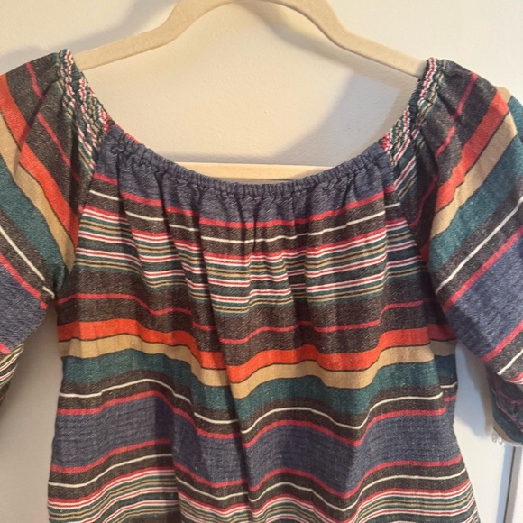 dRA Los Angeles X Anthropologie Mexican inspired striped off shoulder top - Picture 2 of 5